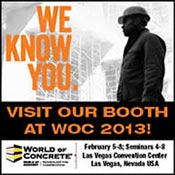 visit us at world of concrete 2013